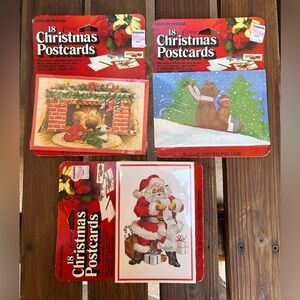 1983 Vintage Pack of 3 /Festive Christmas Postcards Set